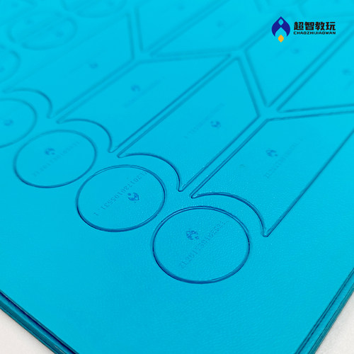 超智力七巧板速拼赛蓝色中号pu贴数学科技文化科技模型比赛材料