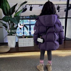 新款女童羽绒服加厚加绒冬季桃红短款儿童装羽绒服中大童洋气男童