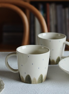 收集时光 Camus say雨天小树杯 陶瓷咖啡杯 牛奶杯 日常水杯 包邮