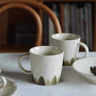 陶瓷咖啡杯 say雨天小树杯 牛奶杯 日常水杯 收集时光 包邮 Camus