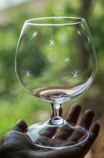 手工吹制 say空山高底圆身手刻玻璃杯 甜酒咖啡杯 Camus 收集时光