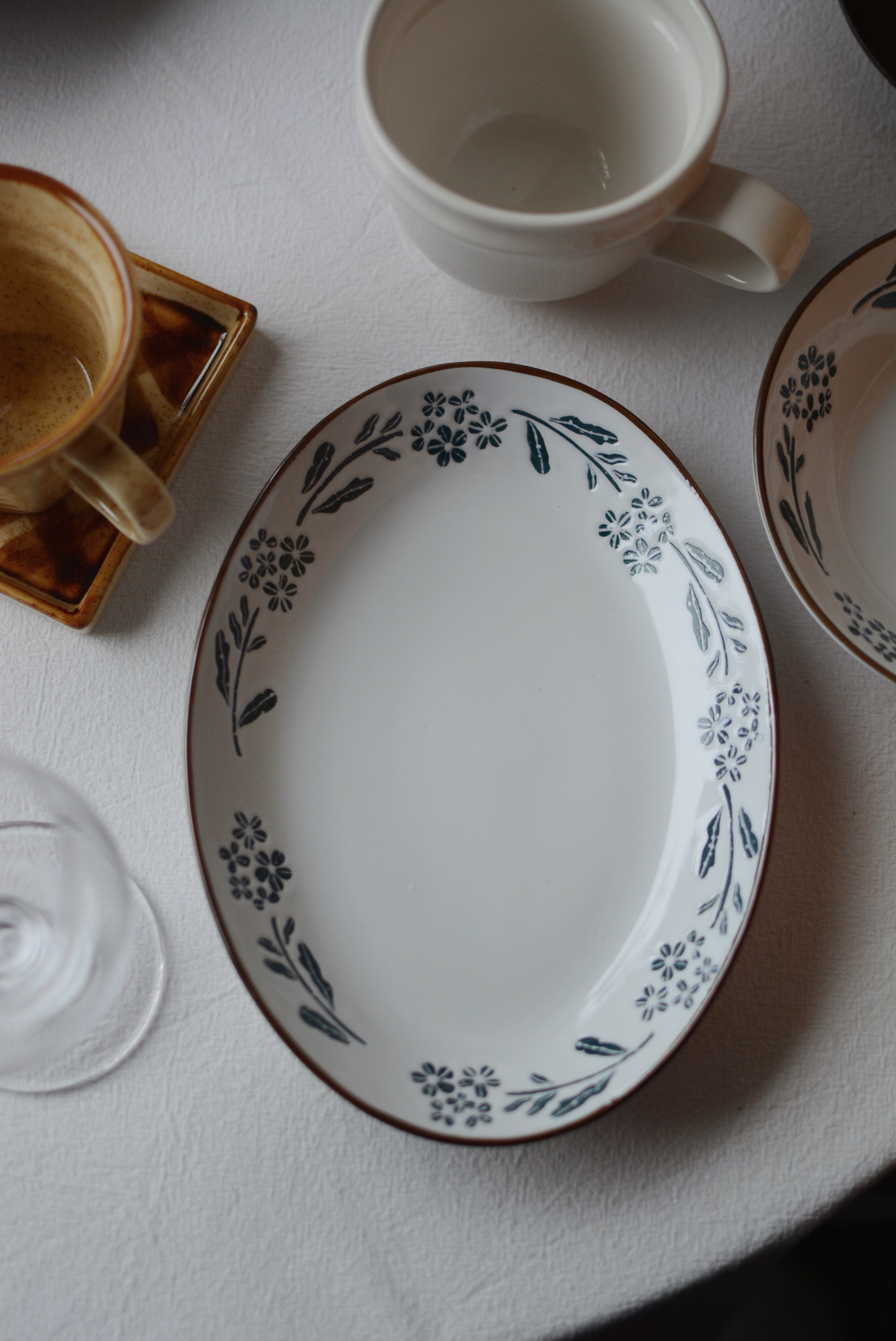 收集时光 camus say蓝星花小圆碟椭圆小盘 小菜碟 甜品小碟