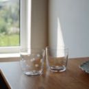 包邮 收集时光 日常冷水杯咖啡杯 手工磨刻玻璃杯 波点飞鸟玻璃杯