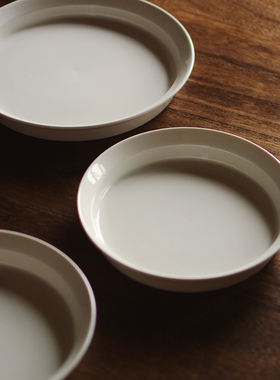 收集时光 Camus say 纯白折边盘 陶瓷圆盘 餐盘 菜盘 日常实用