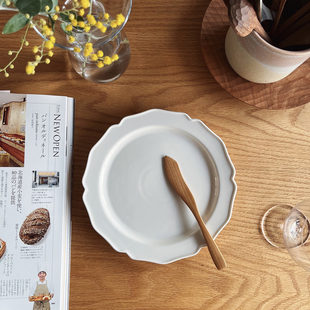 Camus 包邮 say立缘花边白盘 牛排早餐甜品盘 陶瓷菜盘 收集时光