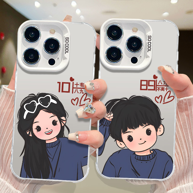 小众情侣用一对新款适用13小米15手机壳14华为mate70大孔荣耀100全包OPPOA5pro高级感VIVOX200苹果一加13蓝色