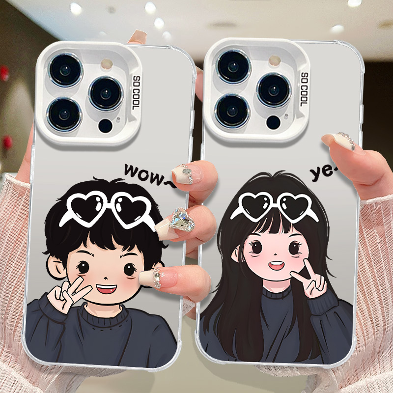 小众情侣用一对新款适用小米15手机壳14华为mate70大孔荣耀100全包OPPOA5pro高级感VIVOX200苹果一加13简约风