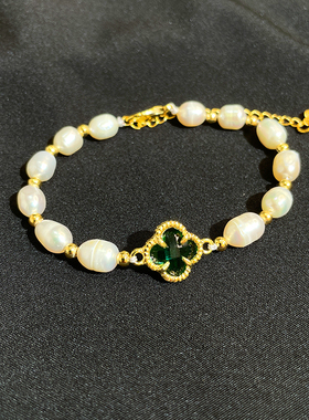 小众碧玺手串天然淡水珍珠