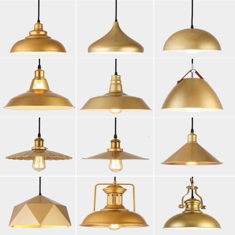 现代简约餐厅吊灯单头金色个性服装店火锅店装饰灯工业风店铺灯具