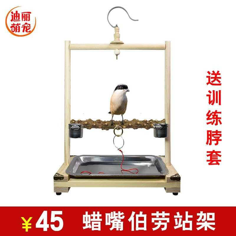 玄凤和尚小太阳八哥鹩哥蜡嘴伯劳训练鸟架子鹦鹉木站架鸟脖套用品