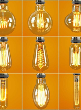 爱迪生台灯可调光灯泡led钨丝灯透明E27螺口创意复古40W暖黄装饰