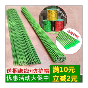 金钱树支架蔬菜瓜果爬藤架植物支撑杆花架杆兰花捆绑扎线包塑铁丝