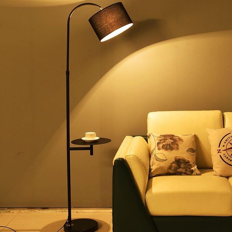 客厅落地灯无线充电沙发旁带茶几立式台灯卧室ins风高级感床头灯