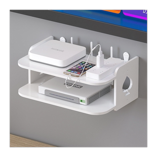 免打孔墙上路由器置物架挂墙壁挂电视机顶盒托架客厅收纳wifi支架