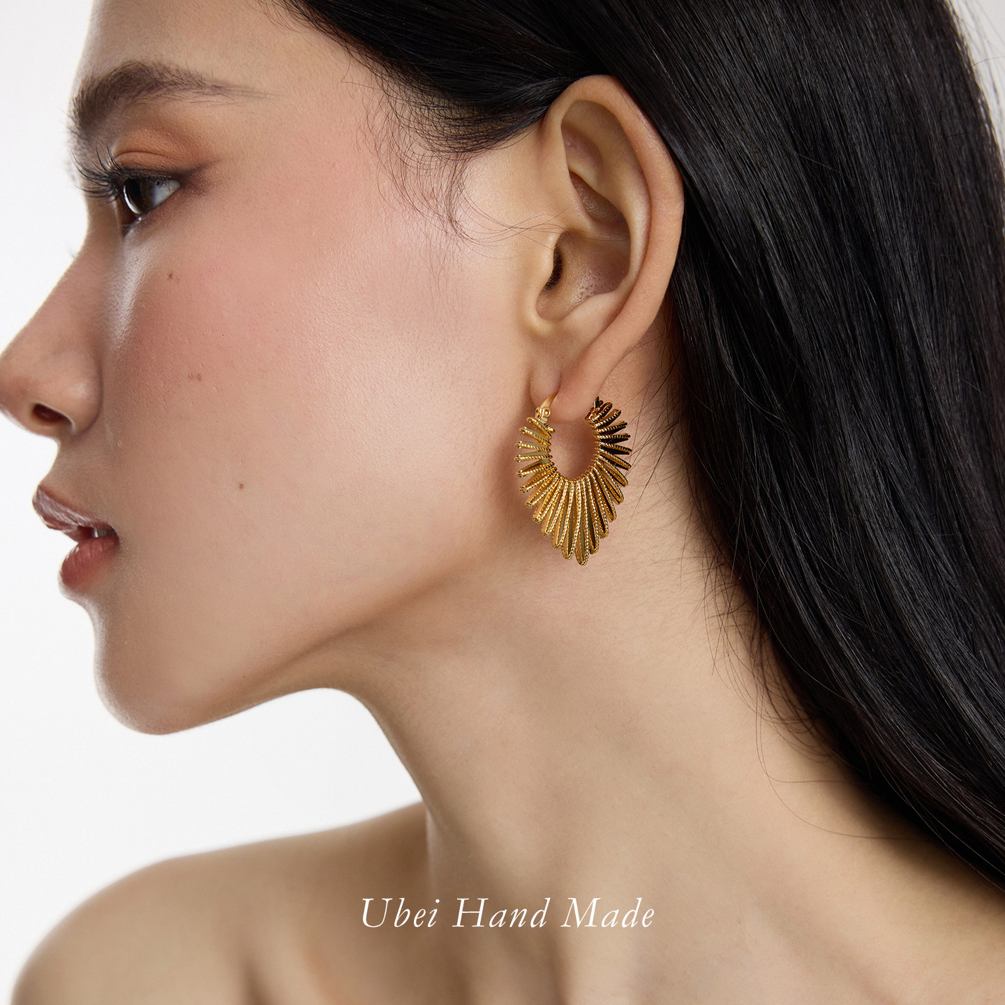 有北手作 欧美金属太阳花显脸小耳环小众设计高级感气质百搭耳扣,饰品/流行首饰/时尚饰品新,耳环,淘宝优惠券,粉丝福利购,淘宝优惠卷