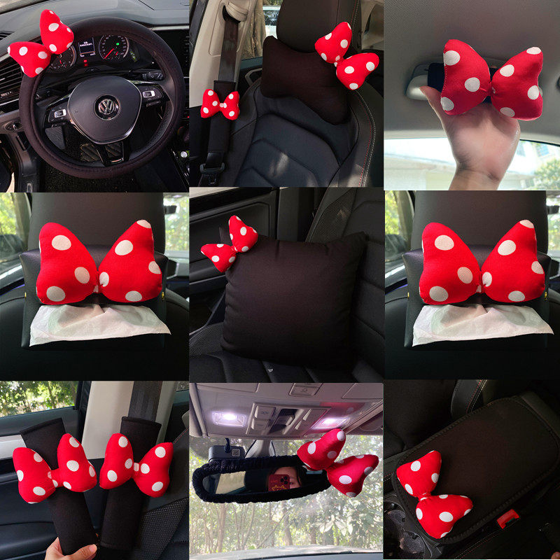 可爱蝴蝶结汽车头枕腰枕卡通夏季车载手刹套档把套护肩套饰套装,汽车用品/电子/清洗/改装,手刹套/档把套/套饰套装,淘宝优惠券,粉丝福利购,淘宝优惠卷