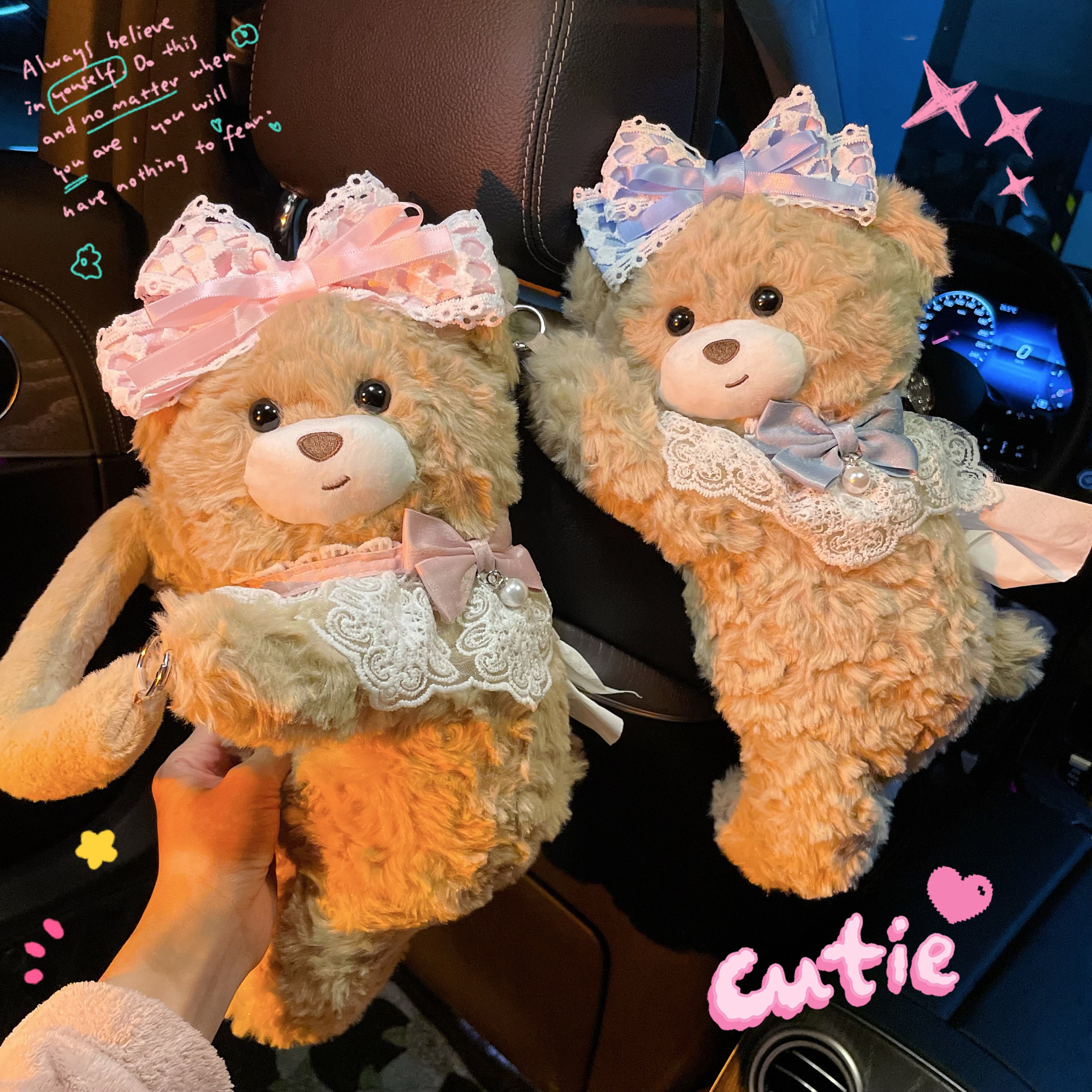 可爱抽纸盒玩偶纸巾挂袋公主熊