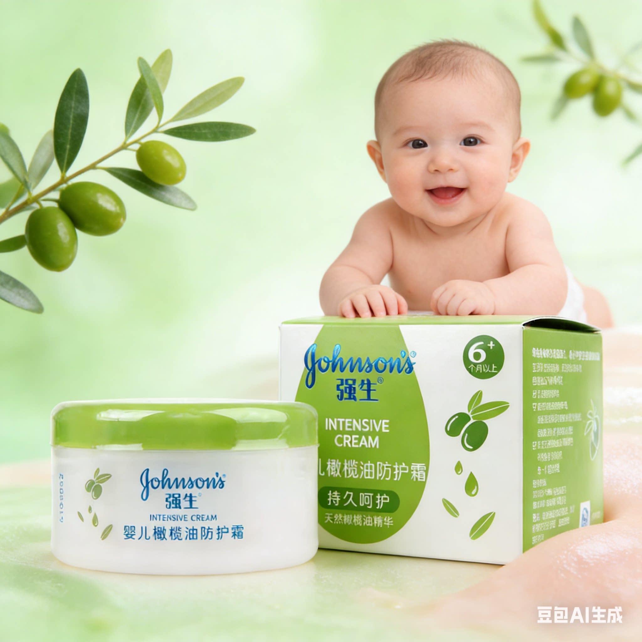 强生婴儿脸橄榄油防护霜倍润面霜