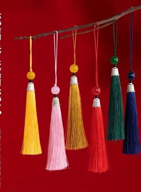 流苏银帽挂饰带珠珠流苏中秋手工挂件古风仙气中国风DIY节日配饰