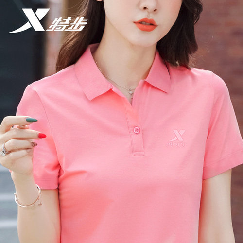 特步Polo衫女速干短袖t恤