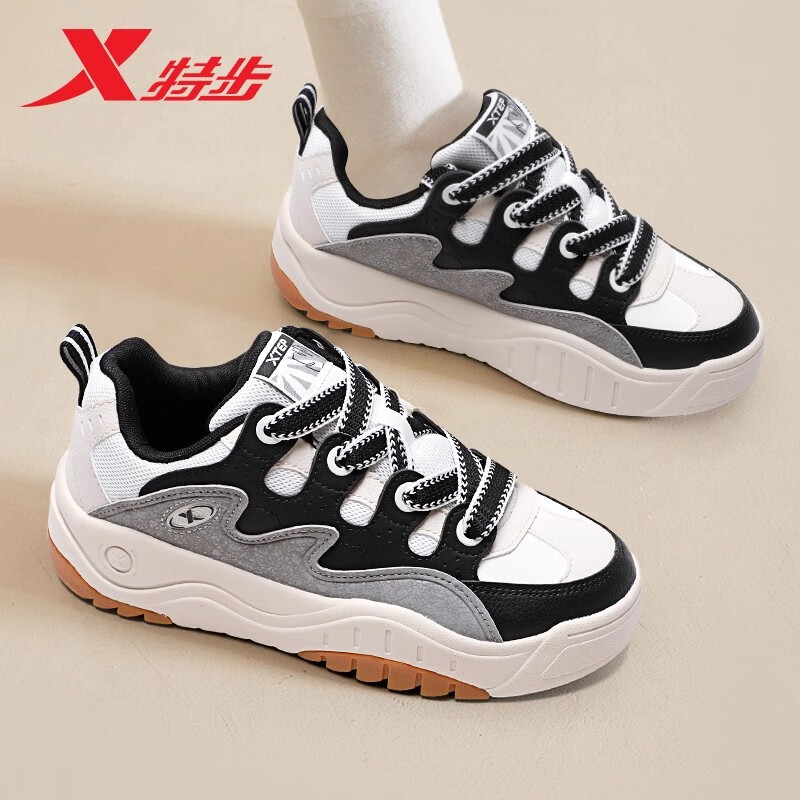 特步华夫鞋冬季新款潮流板鞋户外鞋熊猫休闲鞋厚底增高女鞋运动鞋,运动鞋new,板鞋,淘宝优惠券,粉丝福利购,淘宝优惠卷