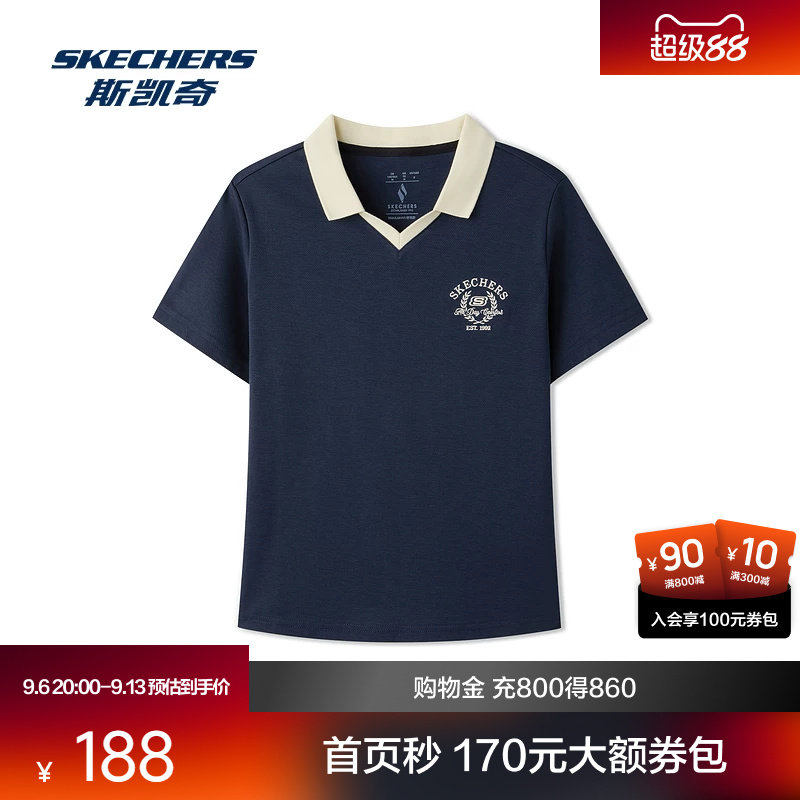 斯凯奇风尚系列2026年夏季女款针织短袖POLO衫 舒适亲肤穿着体验图片