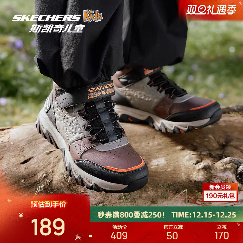 斯凯奇男女童雪地靴百搭冬季运动风格复古款加绒棉靴高帮保暖棉鞋