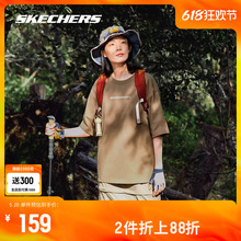 新品 Skechers斯凯奇2024夏季 宽松T恤舒适透气 运动服男女圆领短袖