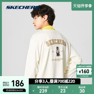 爆笑怪兽套头卫衣男女款 针织小众高街外套 Skechers斯凯奇2023春季