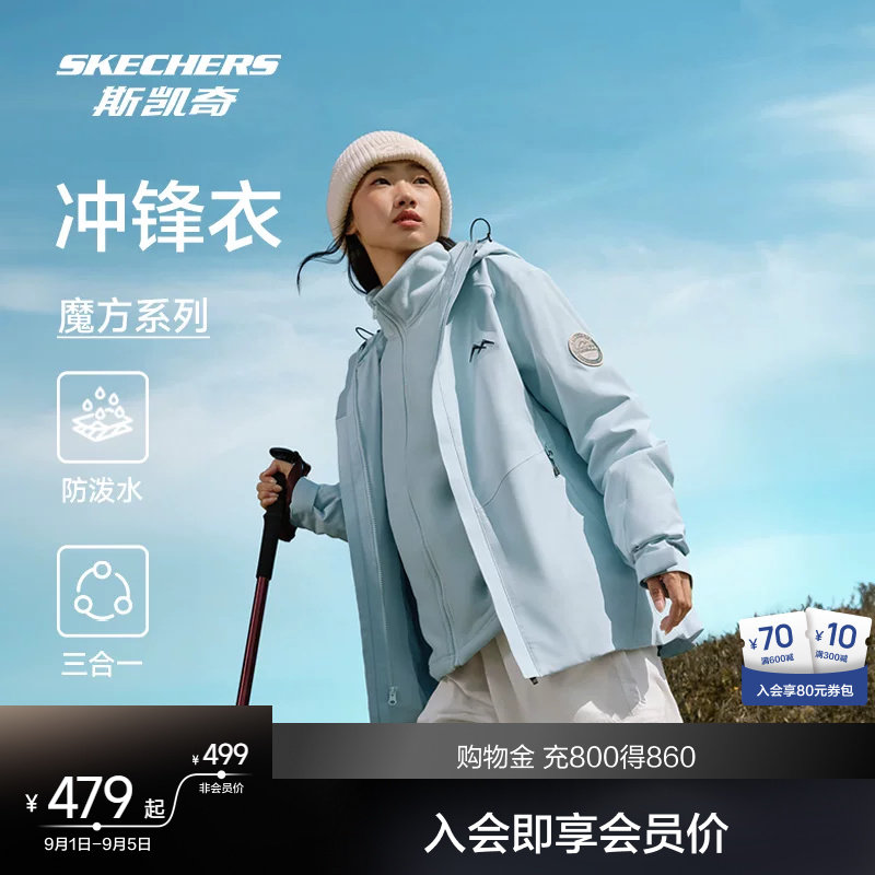 斯凯奇魔方三合一冲锋衣图片
