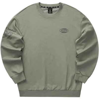 斯凯奇男女复古圆领针织情侣卫衣