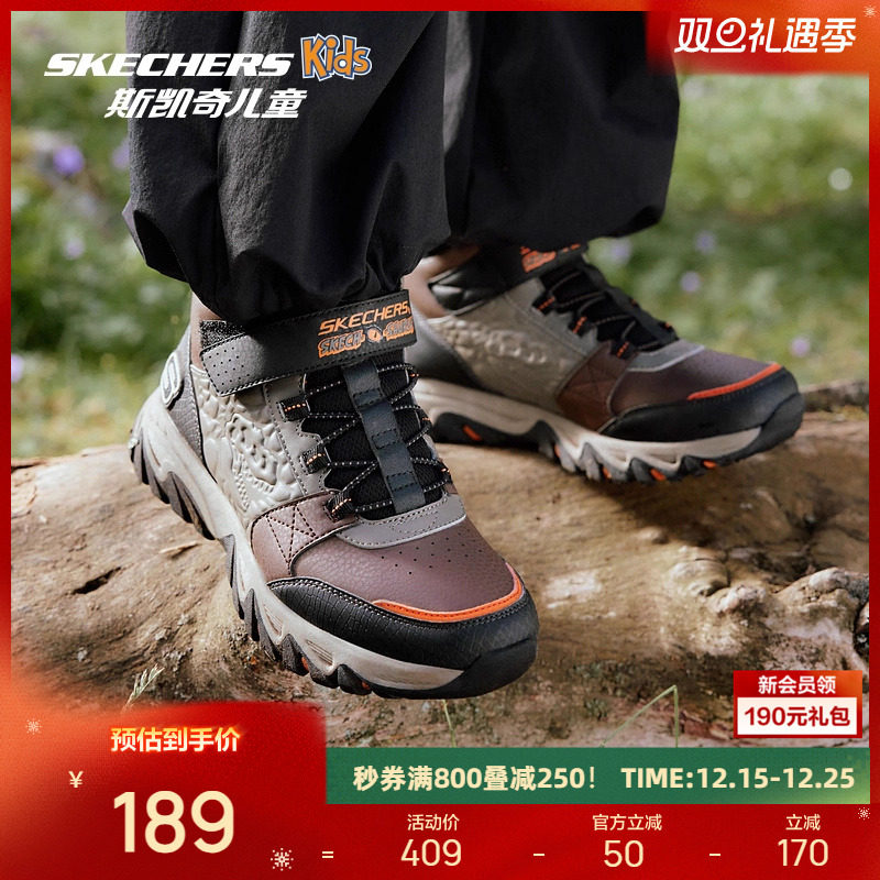 斯凯奇男女童雪地靴百搭冬季运动风格复古款加绒棉靴高帮保暖棉鞋