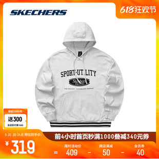 针织连帽卫衣街头风落肩上衣 Skechers斯凯奇2024春新品 男女同款