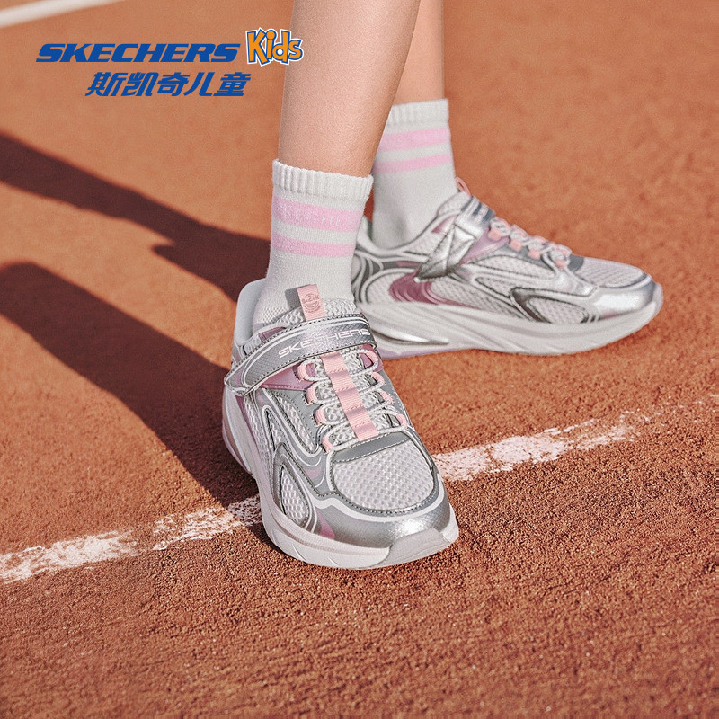 Skechers斯凯奇新款儿童运动鞋女童低帮搭扣透气休闲鞋