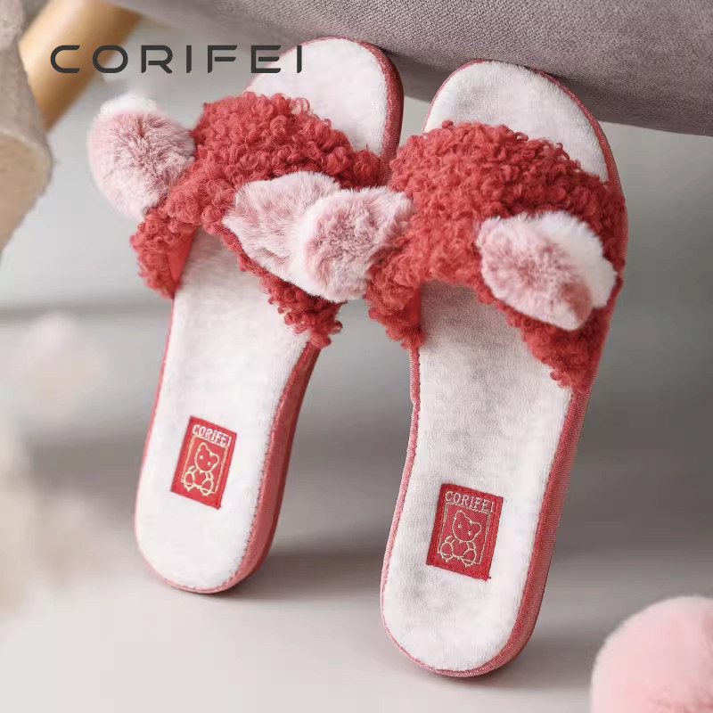 CORIFEI家丽芙可爱韩版四季棉拖鞋女士防滑居家高级感家居鞋室内