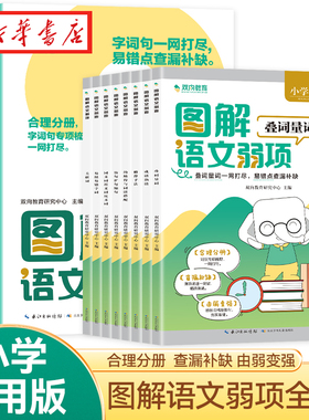 【全8册】图解语文弱项  函套大16开 小学1-6年级通用版 关联词 修辞手法 成语 量词叠词 同义词反义词近义词 仿句扩句缩句等 正版