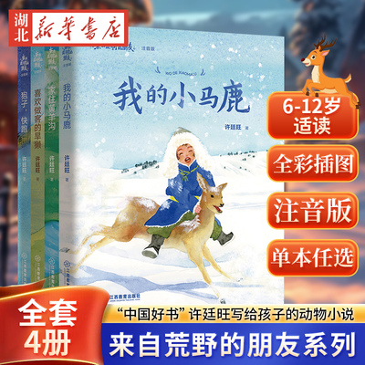 【全套4册】来自荒野的朋友 注音版 中国好书许廷旺写给孩子的动物小说全彩插图注音版 6-12小学课外读物儿童文学江西教育出版社