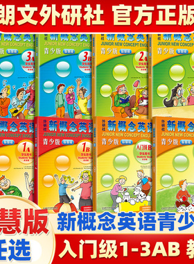 外研社新概念英语青少版智慧版学生用书入门级A点读版 练习册新概念英语青少年版入门级1AB2AB幼儿英语启蒙教材新概小学版外研社