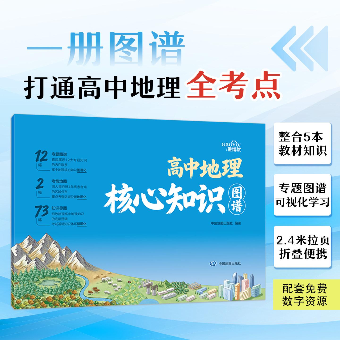 2026新版 高中地理核心知识图谱 地理知识图谱化 手风琴横向折叠297mmx210mm拉页 数字化资源 思维导图 中国地图出版社 新华正版 - 实物图