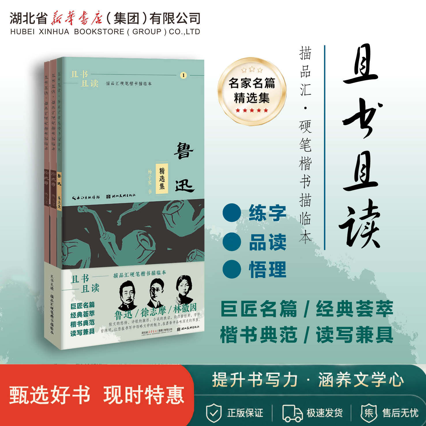 且书且读·鲁迅 林徽因 徐志摩 苏轼李煜李清照田英章田雪松硬笔楷书描临本无蒙纸临摹纸释义对应硬笔钢笔楷书书法练儿童成人字帖