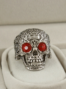 饰品雕花骷髅头朋克风男士款戒指