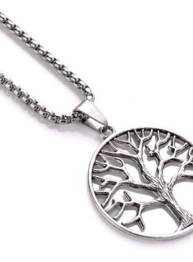 情侣吊坠镂空项链不锈钢