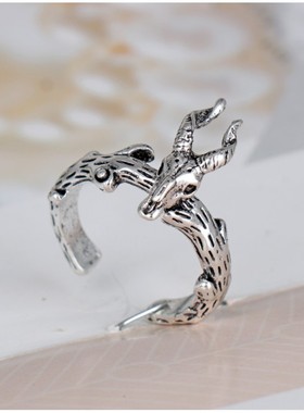 J283地摊货源韩版简约小鹿戒指男女电镀开口气质款指环夏季