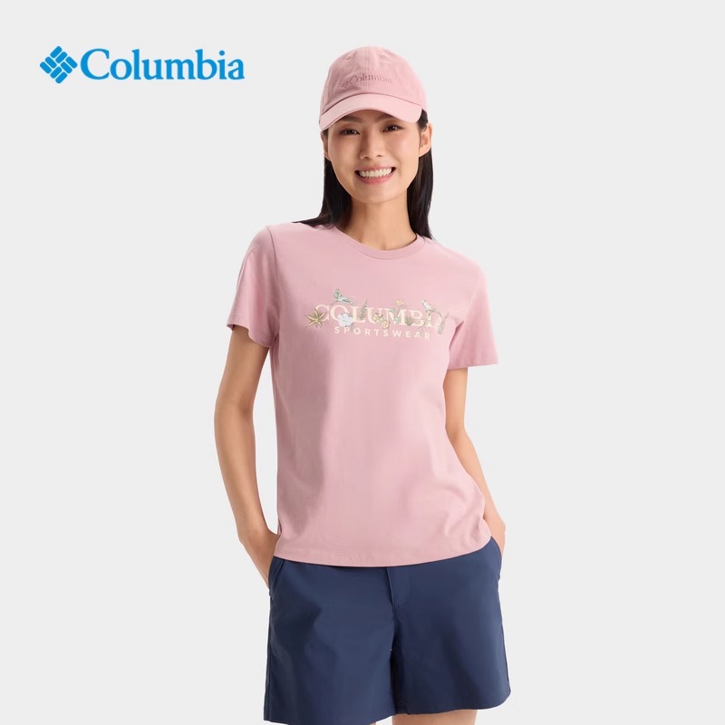 Columbia哥伦比亚户外女子25春夏新品时尚印花圆领短袖T恤AR5795