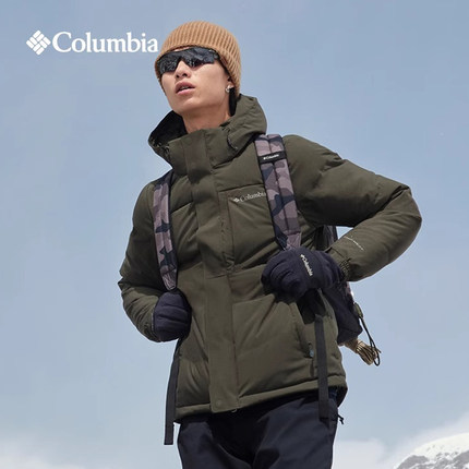 哥伦比亚金点热能保暖800蓬鹅绒羽绒服24秋冬男士防水外套XE2522