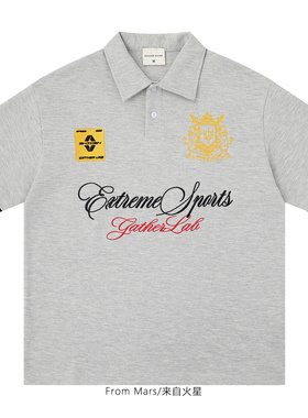 From Mars Badge embroidered short-sleeved T-shirt loose