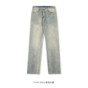 From Mars 前车之鉴 高街原创水洗vibe直筒宽松新款男女牛仔长裤