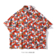 From 衬衣潮牌宽松慵懒休闲衬衫 Mars少女心猫咪 红色卡通满印短袖