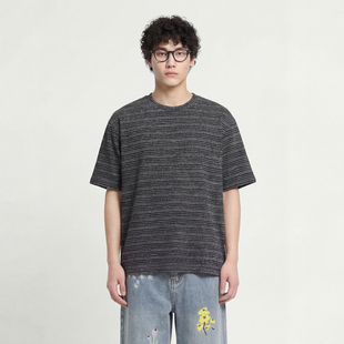 style striped Mars shirt sleeved Lazy short From loose