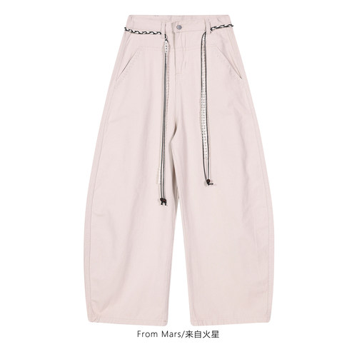 不赶时间复古阔腿宽松休闲裤